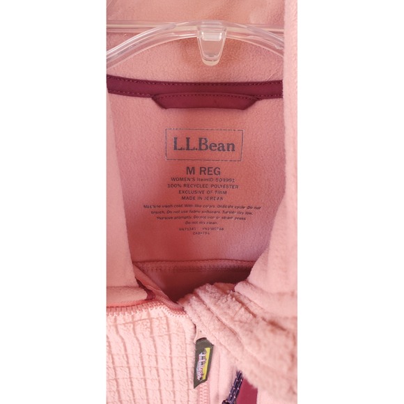 LLBean Medium Pink Mauve Mountain Classic Windproof Fleece Jacket EUC - Picture 4 of 6